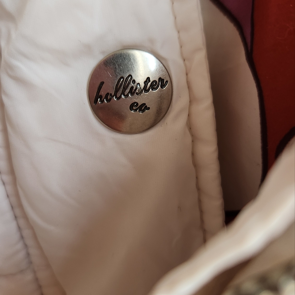 HOLLISTER CO Vintage Feather Down White Puffer Jacket Womens Size M - Picture 9 of 9